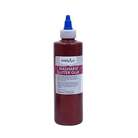 Handy Art Washable Glitter Glue 8 ounce, Red