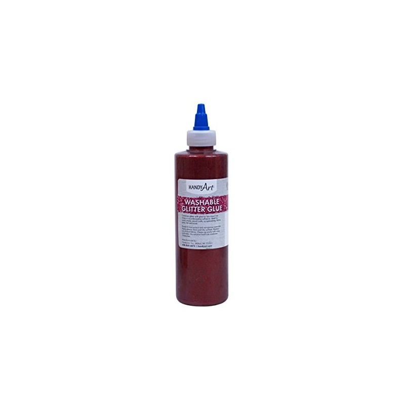 Handy Art Washable Glitter Glue 8 ounce, Red