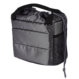 Bolsa de cámara DSLR/SLR acolchada impermeable, inserto portátil Partición Cámara Bolso Funda protectora a prueba de golpes Bolsa de transporte para cámara/lente DSLR(gris)