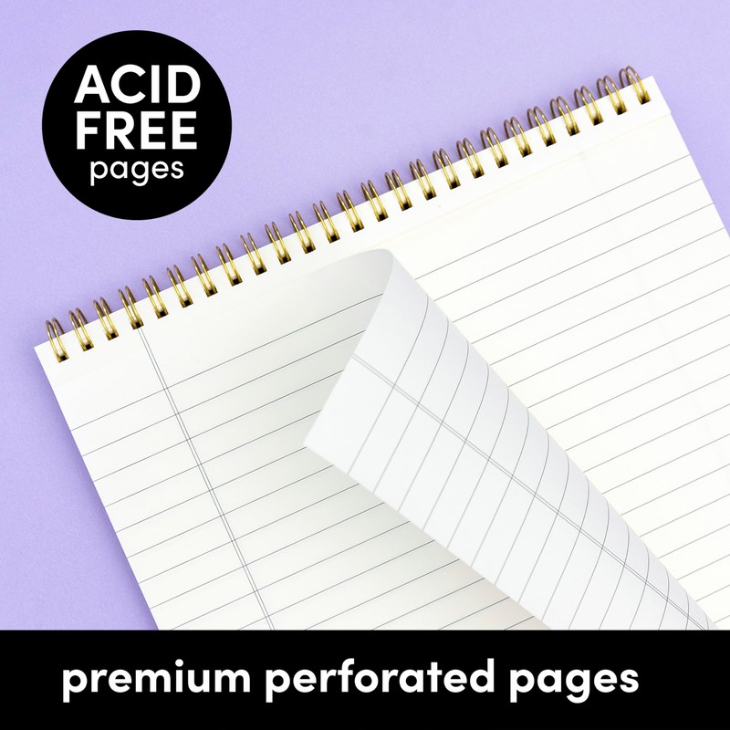 PAPERAGE Top Bound Spiral Notebook, 3 Pack, Lined Notepad, (Light