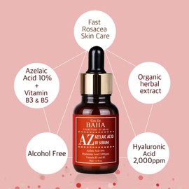 Cos De BAHA Srum facial de cido azelaico 10 con niacinamida, para el cuidado de la piel de roscea, de cicatriz de acn qustico - 1 oz, 30 ml           
