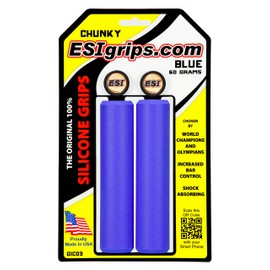 ESI Grips, MTB, Chunky Grips, CESGRCHBL, Blue 1.3 inches (32 mm) OD x 5.1 inches (130 mm) L
