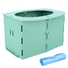 Portable Potty Seat, Foldable Travel Training Toilet Reusable Collapsible Potty Chair with 1 Roll Cleaning Bags for Toddlers Kids Air Travel Outdoor Car Camping Road Trip