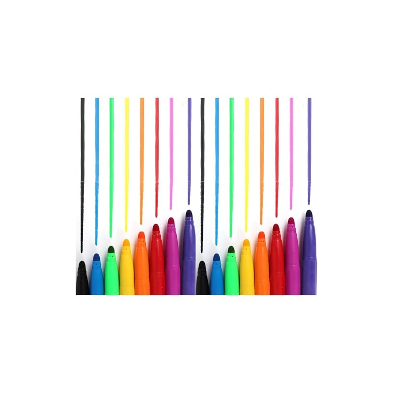 BANDIDOS Pack 16 Chunky Jumbo Fibre Pens - Thick Easy