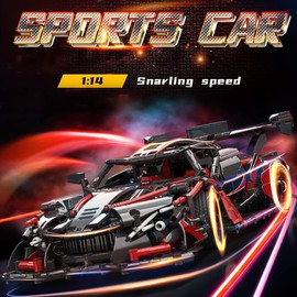 APAWR Adults Challenging Racing Car Building Blocks Kit，1:14 1391 Pieces Car Model Building Set DIY Toys for Boys Age 12 13 14 15 16