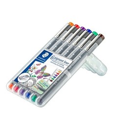 Staedtler Pigment Liner 308 Color Pen 6-Color Set 0.5mm / 스테들러 피그먼트 라이너 308 컬러펜 6색세트 0.5mm