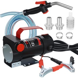 YOHOME Diesel Transfer Pump, 12 Volt Fuel Transfer Pump with Nozzle Hoses for Transferring Diesel, Kerosene, Machine Oil, Self Priming DC Fuel Pump Kit
