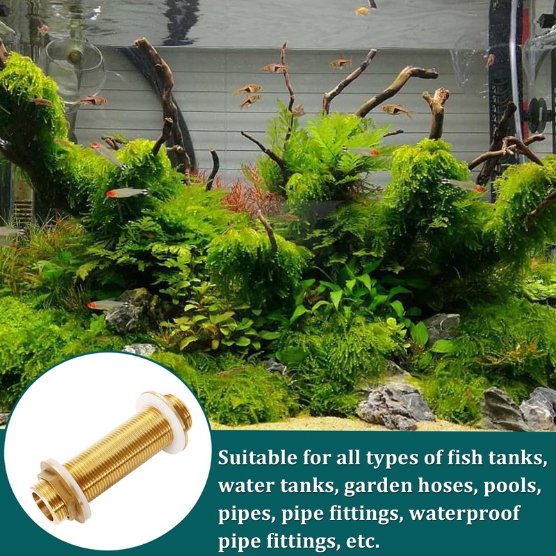 NAMIC Solid Brass Bulkhead Fitting, G3/4 Male Thread, 100 mm,