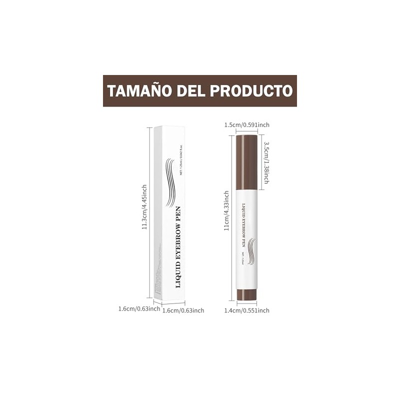 Erinde Impermeable Lápiz Cejas Líquido Natural Larga Duración