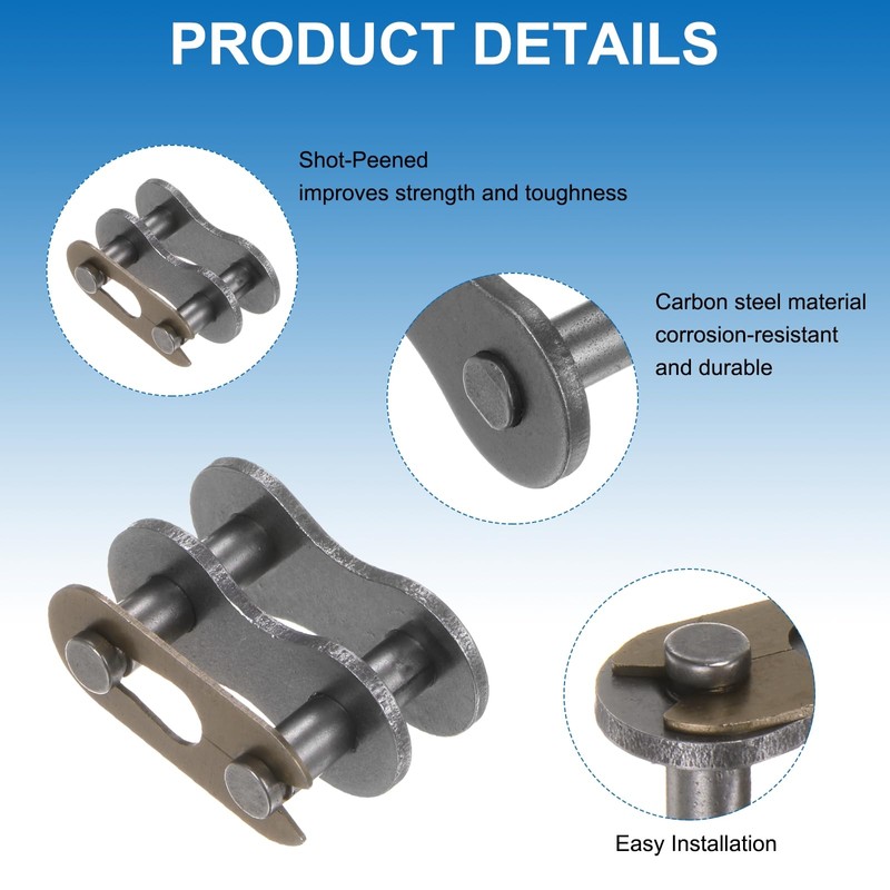 sourcing map 8Pcs 12B-1 Roller Chain Connecting Links 19.05mm Pitch