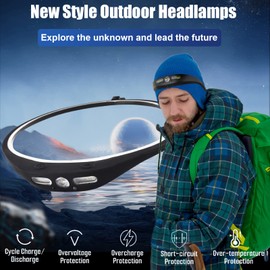 LED Headlamp Rechargeable, Brightbeam Silicone Head Lamp for Adults and Kids with Motion Sensor, 5 Modes IPX5 Waterproof Ultra Lightweight Head Light for Outdoor Hiking, Running, Camping (2 Pack)