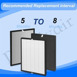 Prestivair 818 Replacement Filter 3-Stage Filtration, Compatible with Okaysou Apollo 818 Air Purifier, H13 True HEPA + Activated Carbon