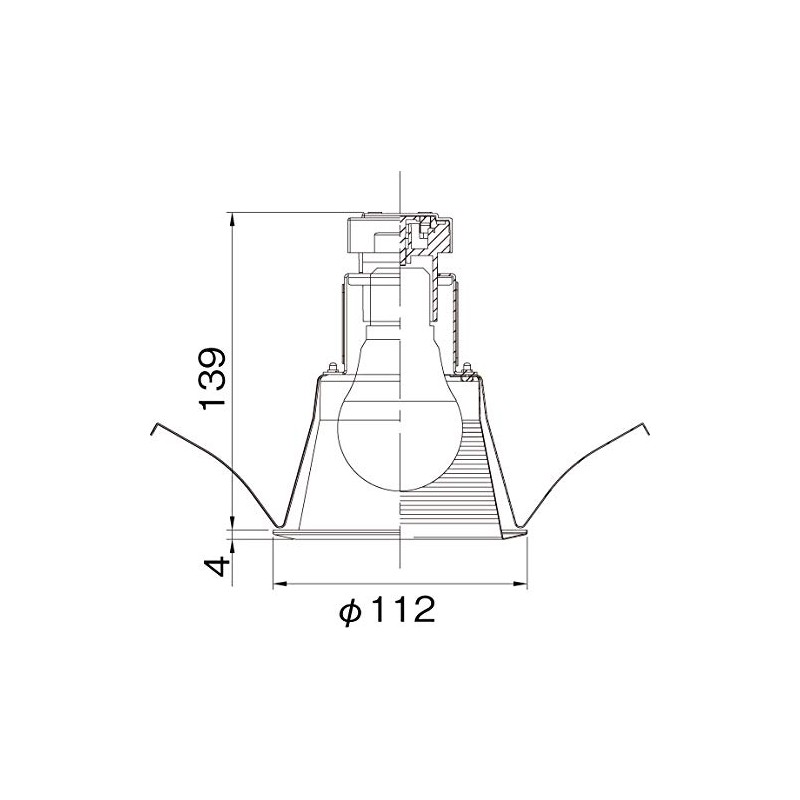 Toshiba Downlight LEDD28013 Embedded Hole Diameter 3.9 inches (100 mm),