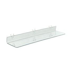 Azar Displays 556010-4pack Clear Acrylic Shelf for Pegboard or Slatwall (Pack of 4)