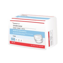 Cardinal Health™ Protective Underwear, Sure Care™ Extra, Moderate Absorbency, Small/Medium, Case of 80