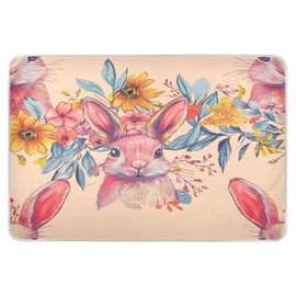 Extra Large Resuable Toddler Mattress Pads Highly Absorbent Toddler Bed Pee Pads Cute Cool Pad Liner for Kids Bedwetting 52x34in Bunny Rabbit Ears Floral Leaves Easter