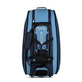 Boombah Beast Rolling Bat Bag - 40" x 14" x 13" - Navy/Columbia - Holds 8 Bats, Glove and Shoe Compartments