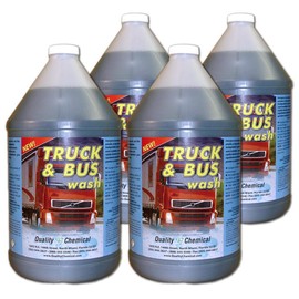Quality Chemical Truck & Bus Wash - Heavy-duty Industrial Strength Super-foaming Grease-Cutting Soap - Foam Car Wash Soap for Trucks and Car wash foam soap - 1 Gallon -128 oz (Pack of 4)