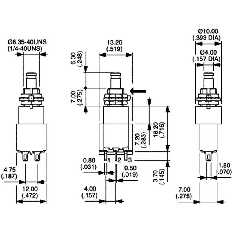 APEM 8636A 250V/AC 3A 1 x On/On Hanging Pressure Switch
