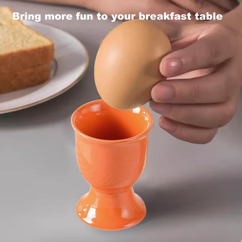 EEPLUYTY Pack of 6 Ceramic Egg Cups, Colourful Ceramic Egg