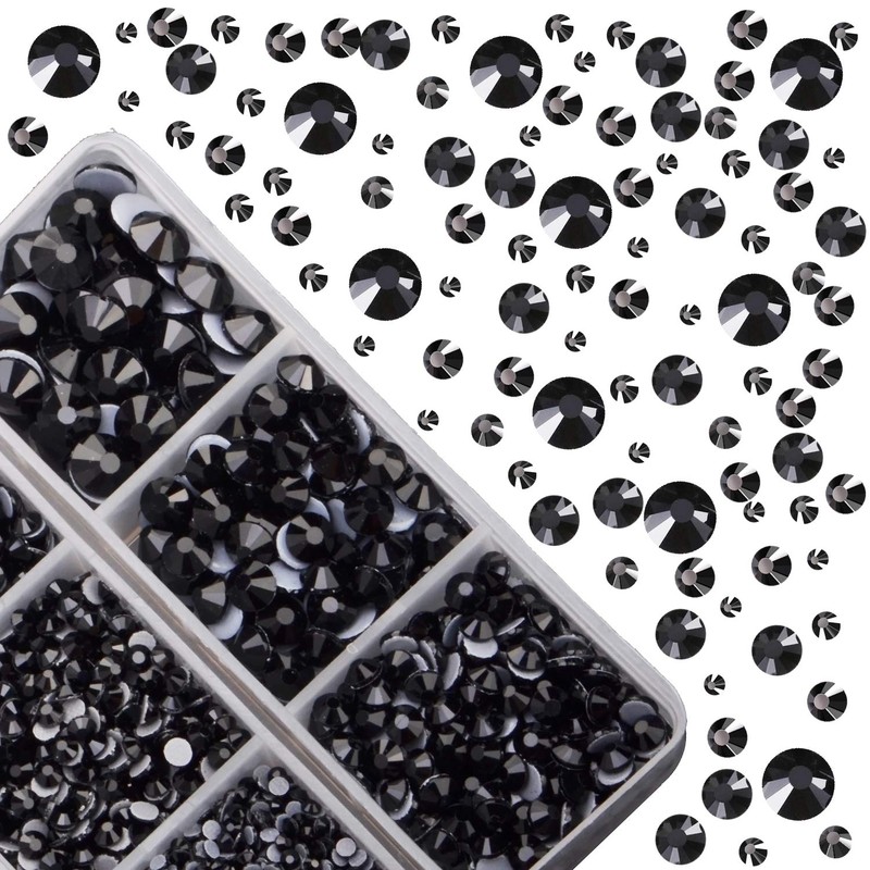 4000pcs Mixed Size Hot Fix Round Crystals Gems Glass Stones