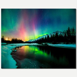 TISHIRON DIY Paint by Numbers for Adults, Aurora Landscape Numbers, 16 x 20 Inches with Brush and Acrylic Paints, for Flameless