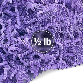 Frillz Crinkle Cut Paper Shred Filler for Baskets, Gifts, Packing and Protecting your Birthday, Weddings, Anniversary, Valentines Day, and other gifts (1/2 pound, Lavender)