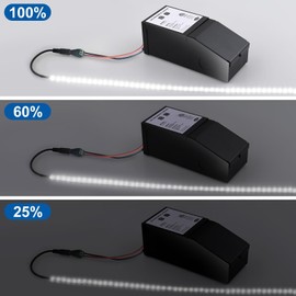 LED Driver 24V 75W Magnetic Dimmable LED Transformer,Magnetic Power Supply 120VAC to 24VDC,Compatible with Lutron and Leviton Dimmers, for LED Strip Lights, Kitchen, Cabinet, ETL Listed