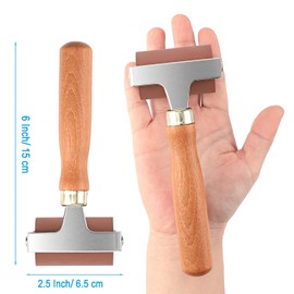 Soft Rubber Roller, Brayer Ideal for Anti Skid Tape Construction Tools, Print, Ink and Stamping Tools(2.5-Inch, Brown)