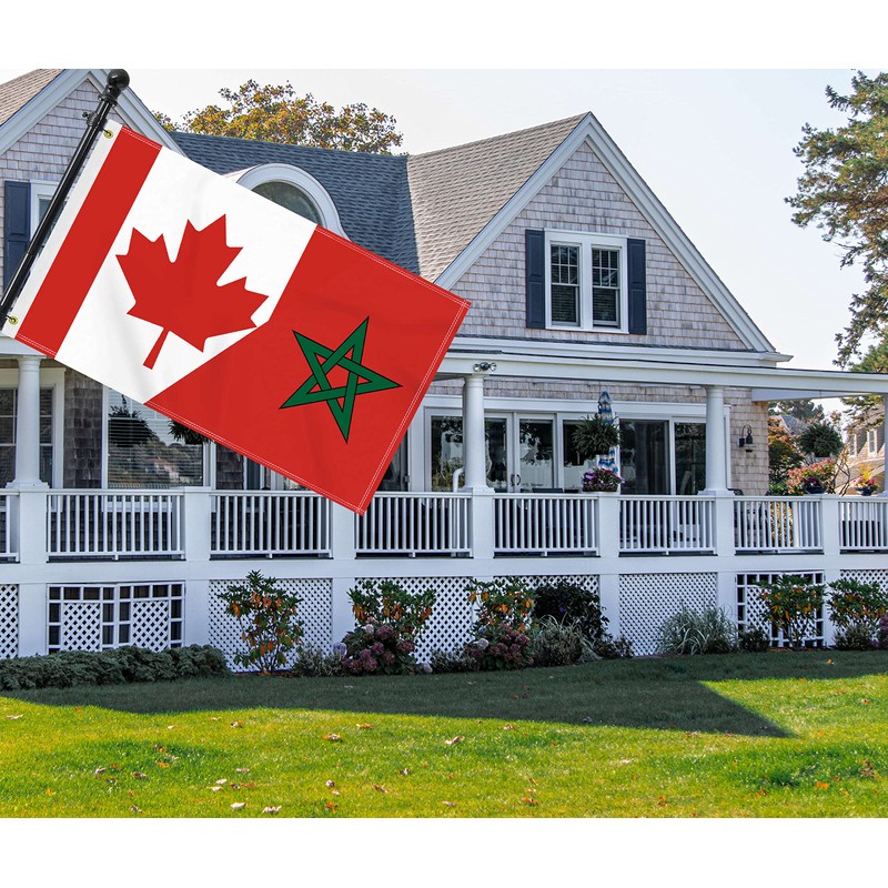 3×5 FT Canada Morocco Flag, Large 100D Canadian Moroccan Friendship