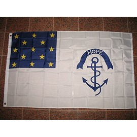 Ant Enterprises 3x5 Rhode Island Regiment Continental Army 3'x5' Poly House Banner Grommets 4 Rows Sewing Fly End Canvas Header UV-Resistant