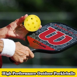OMYOPY 4 Pack Outdoor Pickleball Balls with 40 Holes, Yellow High Bounce Durable Practice Pickle Ball for All Skill Levels Players,USAPA Approved and Sanctioned for Tournament Play