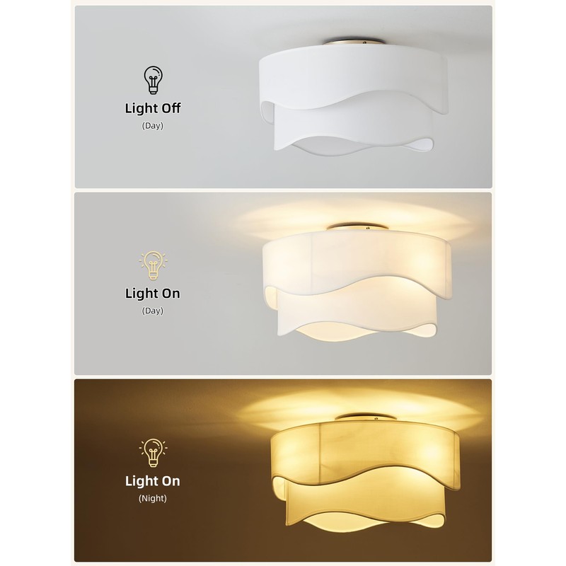 DSYBRI Flush Mount Ceiling Fan with Lights, 20" Low Profile