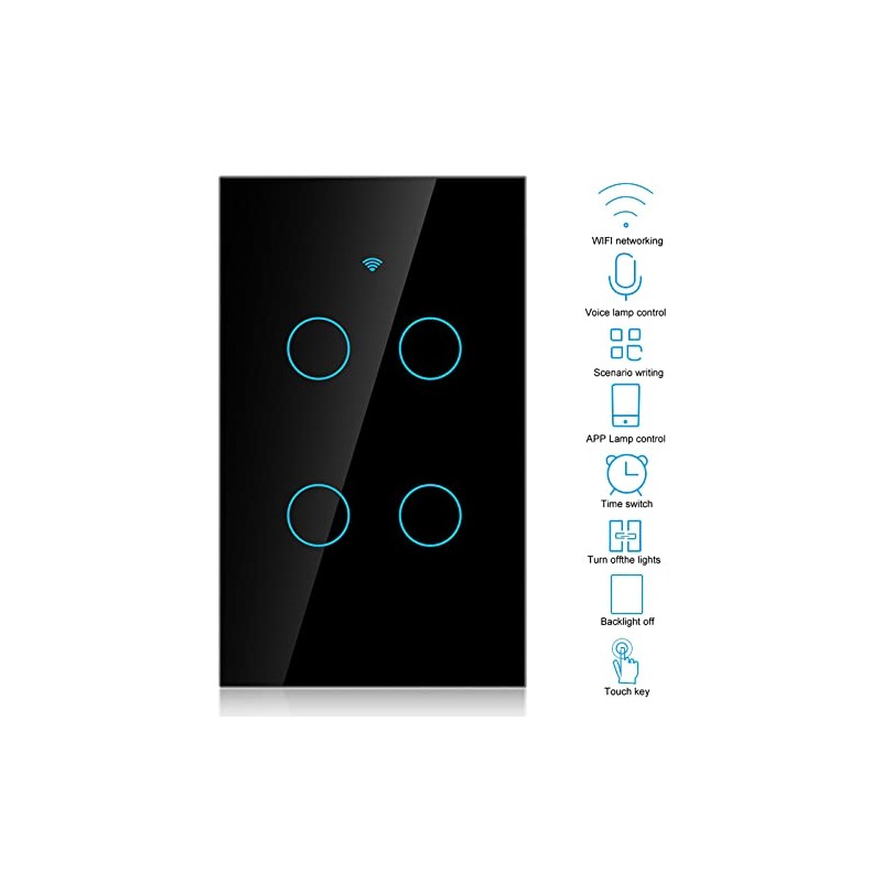 Remote Control, Switch Single Circle Glass Panel Light Switch Work