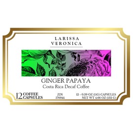 Ginger Papaya Costa Rica Decaf Coffee (Single Serve K-Cup Pods) (Gourmet, Naturally Flavored, Whole Coffee Beans) (12 pods, ZIN: 576944) - 3 Pack