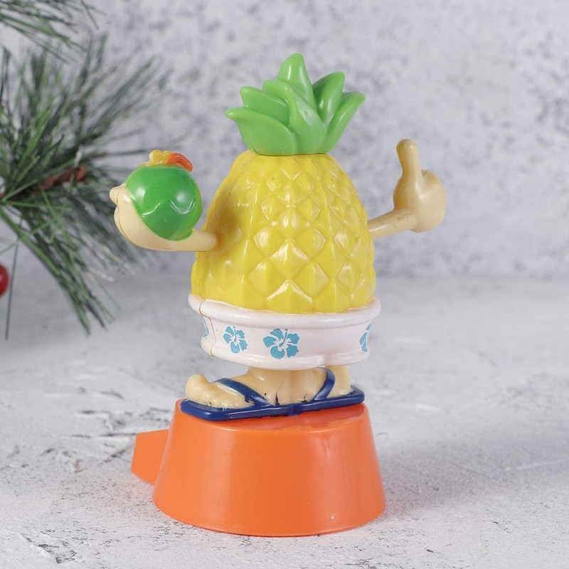 Solar Bobble Shaking Head Dancing Toy Pineapple Figure Statue Car