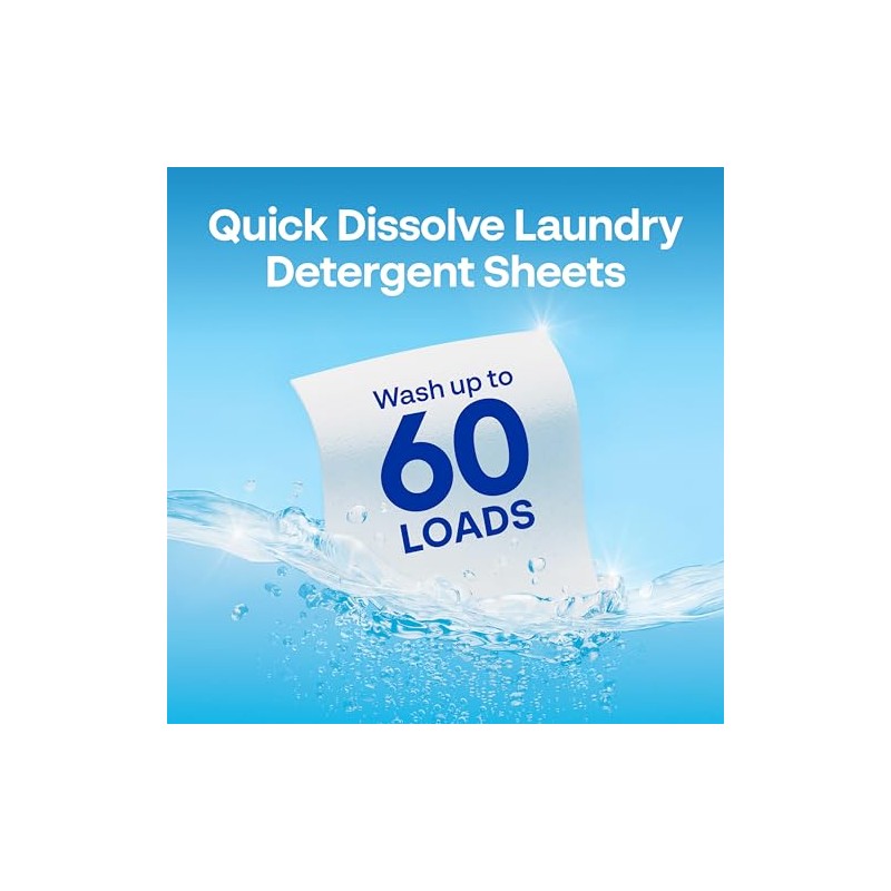 Earth Breeze Laundry Detergent Sheets River Rain - 60 Loads