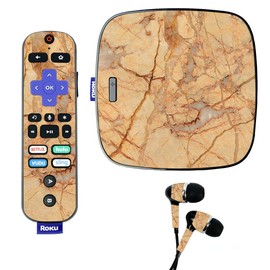 MightySkins Skin for Roku Ultra - Amber Marble | Protective, Durable, and Unique Vinyl Decal wrap Cover | Easy to Apply, Remove, and Change Styles | Made in The USA