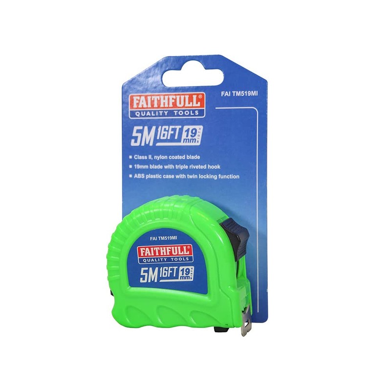 Faithfull FAITM519MI Twin Lock Tape Measure – 5M/16ft