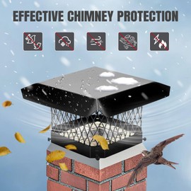 INNO STAGE Chimney Cap - 9"x13" Galvanized Steel Chimney Cover, Chimney Rain Caps, Fireplace Chimney Caps with Adjustable Metal Screws & Gloves