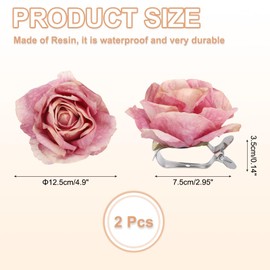 PATIKIL Rose Flower Curtain Tiebacks, 2 Pcs Artificial Floral Curtain Tie Clips, Modern Curtain Holder Buckles, Window Drapery Decorative Clips for Home, Room, Office, Gradient Purple