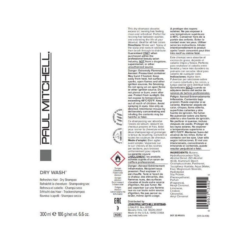 Paul Mitchell - Champú de lavado en seco, 6.6 fl.