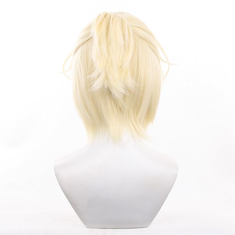 RuijiCOS Short Curly Blonde Cosplay Wig Halloween Costume Party Wigs