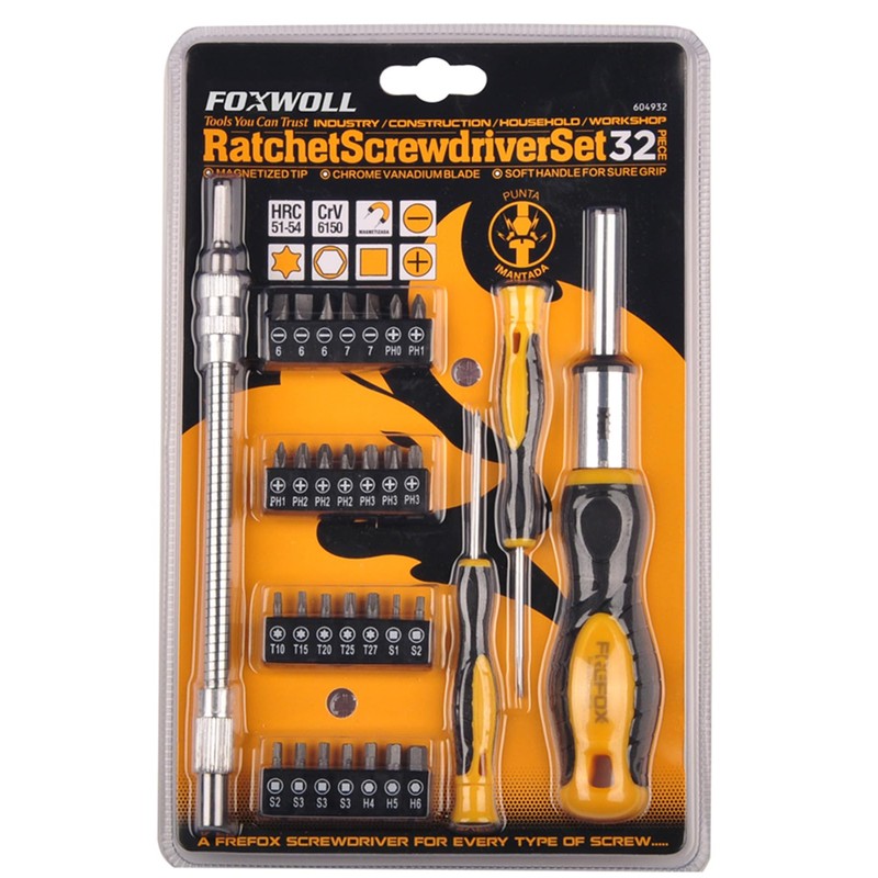 Hochste 32-Piece Ratchet Screwdriver Set with Flexible Extender and Magnetic