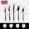 Kikbioee 20-Piece Black Silverware Set, Forged Stainless Steel Cutlery Set,