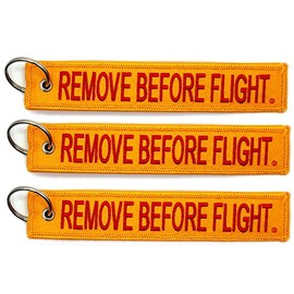 Apex Imports 3x Remove Before Flight Yellow/Red Key Chain 5.5" x 1" Motorcycle ATV Car Truck Keychain
