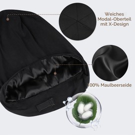 OLESILK Silk Bonnet Beanie for Day & Night, Silk/Modal Unisex