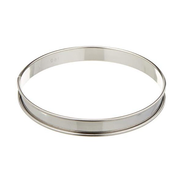 Matfer Bourgeat 371611 Plain Tart Ring, Silver