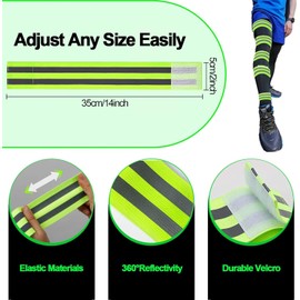2 PCS High Visibility Armbands, Reflective Wristband, Elasticated Ankle Bands Hi Vis Reflective Running Armbands for Running Walking Cycling Jogging Nigh Outdoor Safety