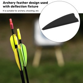 KENANLAN 50 Pcs Feather Fletching Light Weight Shield Arrow Fletches DIY Arrow Feathers Fletches for Outdoors Archery (Black)